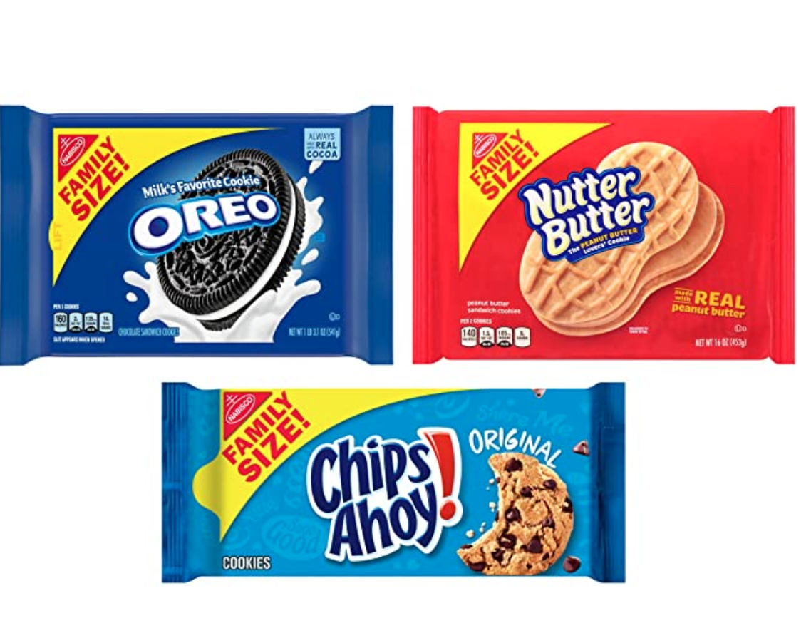 Amazon Oreo, Chips Ahoy! & Nutter Butter Cookie Family Size Variety