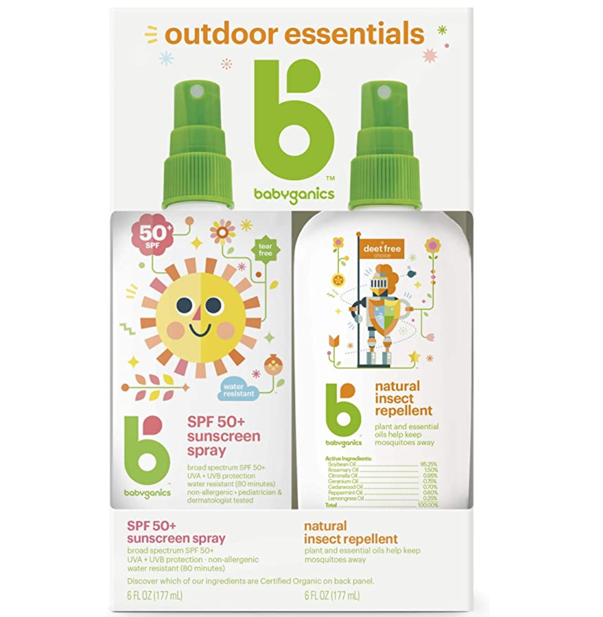 Amazon Babyganics Baby Sunscreen Spray 50 SPF + Bug Spray 12.69